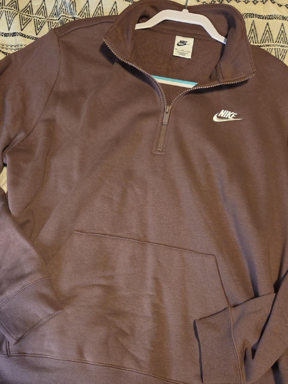 Nike Plum Half-Zip Pullover with White Swoosh